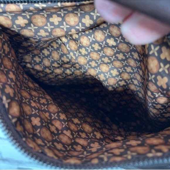 LOCKHEART Leather Butterfly Clutch Brown EUC